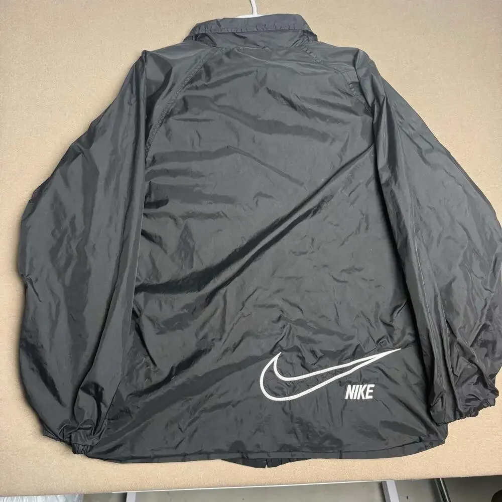 Vintage 90s Nike Swoosh Black Coaches Jacket with Large Back Logo
